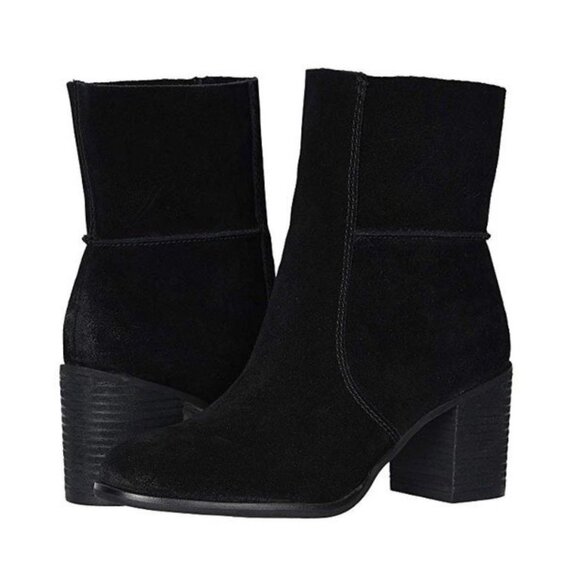 Frye & Co Phoebe Suede Leather Boots Size 8 Black Ankle 70s Retro Preppy Western - Picture 2 of 16